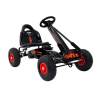gkrt f1a bk 5463 00.jpg Kids' black pedal go-kart with red wheels.
