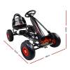 rigo kids pedal go kart ride on toys racing car rubber tyre black Black pedal go-kart with red wheels.
