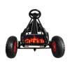 rigo kids pedal go kart ride on toys racing car rubber tyre black Black pedal go-kart with 'Speed' design.