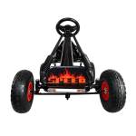 rigo kids pedal go kart ride on toys racing car rubber tyre black Black pedal go-kart with 'Speed' design.