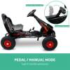 rigo kids pedal go kart ride on toys racing car rubber tyre black Pedal go-kart with adjustable manual mode.