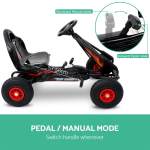 rigo kids pedal go kart ride on toys racing car rubber tyre black Pedal go-kart with adjustable manual mode.
