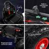 rigo kids pedal go kart ride on toys racing car rubber tyre black Black go-kart features for comfort and safety.