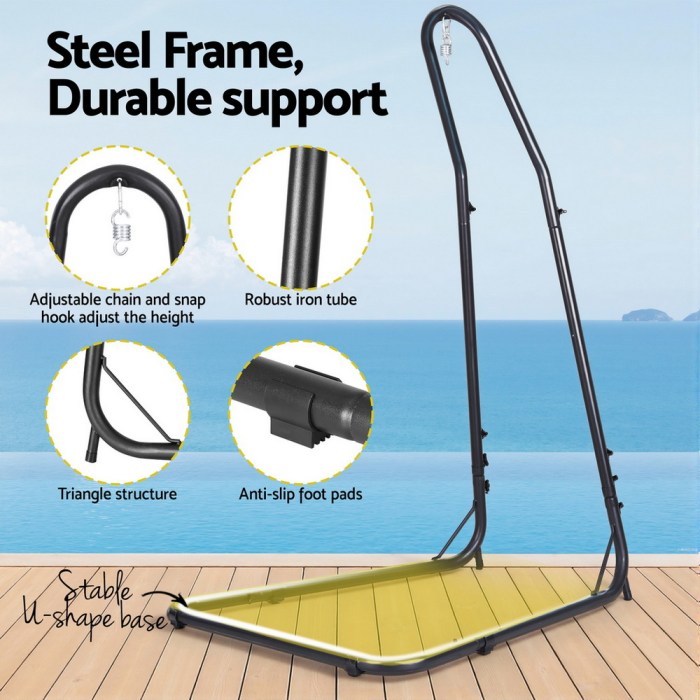 gardeon hammock chair with heavy duty steel stand Steel frame hammock stand with adjustable height features.