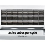 Ice maker producing 24 cubes per cycle.