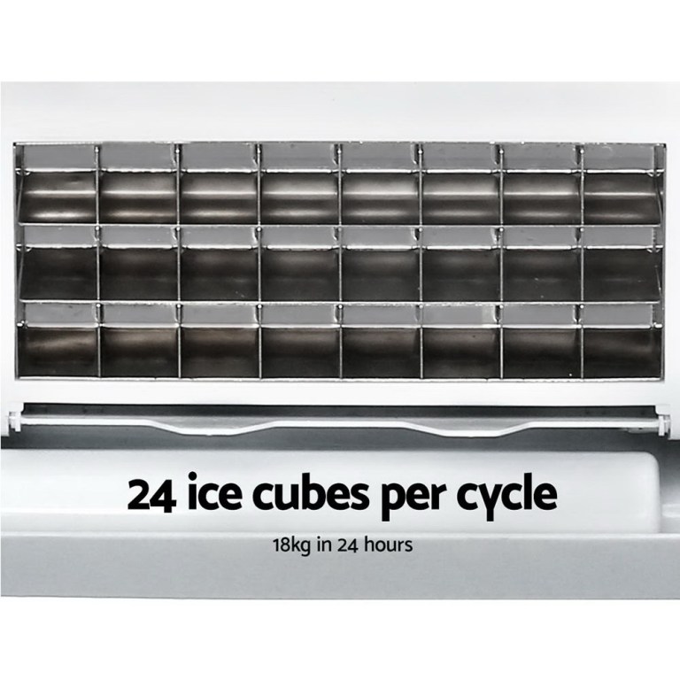 Ice maker producing 24 cubes per cycle.