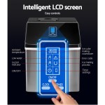 Ice maker with intelligent LCD screen and controls.