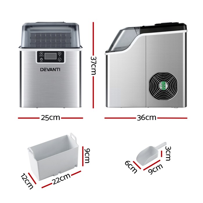 devanti ice maker machine commercial portable ice cube tray countertop 3.2l devanti ice maker machine commercial portable ice cube tray countertop 3.2l