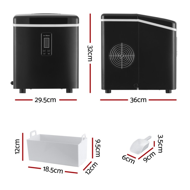 devanti 15kg ice maker machine black