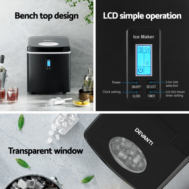devanti 15kg ice maker machine black