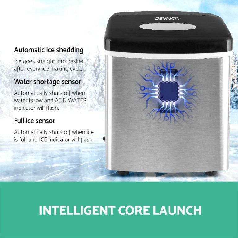 devanti 15kg ice maker machine silver devanti 15kg ice maker machine silver