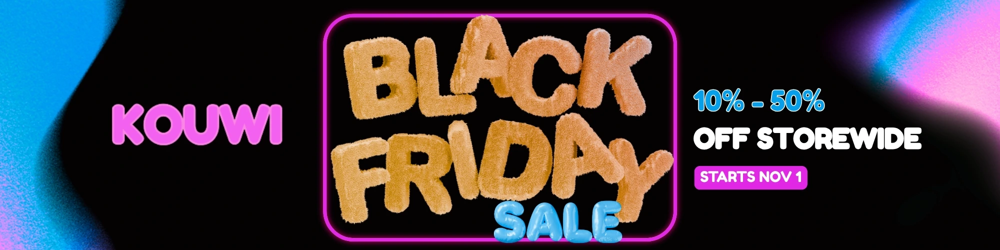 Kouwi Black Friday sale, up to 50% off.