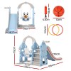 Children's slide and swing set dimensions.
