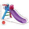 keezi kids slide set basketball hoop indoor outdoor playground toys 100cm blue Children's slide with basketball hoop and measurements