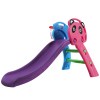 keezi kids slide set basketball hoop indoor outdoor playground toys 100cm blue Colourful children's slide with a panda design.