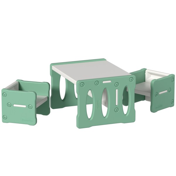 Green kids' table and chair set