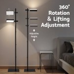 artiss led floor lamp, modern reading lamp 360~ rotating adjustable light head,12w standing lamp for living room, bedroom office artiss led floor lamp, modern reading lamp 360~ rotating adjustable light head,12w standing lamp for living room, bedroom office