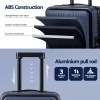 wanderlite 20 luggage suitcase front pocket travel carry on dual tsa navy" Luggage with ABS construction and aluminium pull rod.