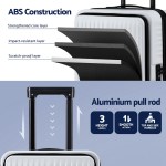 wanderlite 20 luggage suitcase front pocket travel carry on dual tsa white" Luggage with ABS construction and aluminium pull rod.