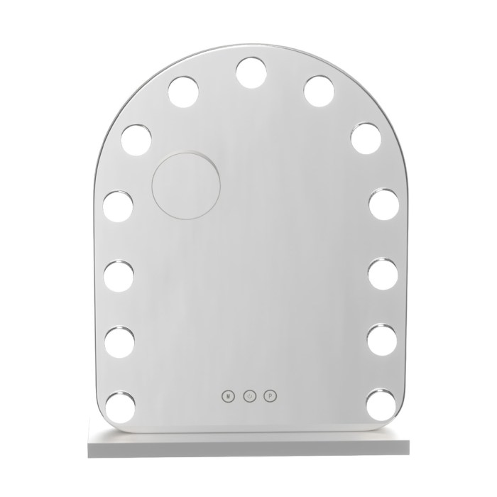 embellir makeup mirror 40x50cm dressing vanity led bulb light with 5x magnification white arch Modern LED vanity mirror with touch controls.