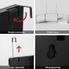 embellir trifold mirror makeup portable with height adjustable 3 way telescoping hook hair cutting styling Trifold mirror with adjustable telescoping hook.