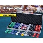 Poker chip set with cards and case displayed.