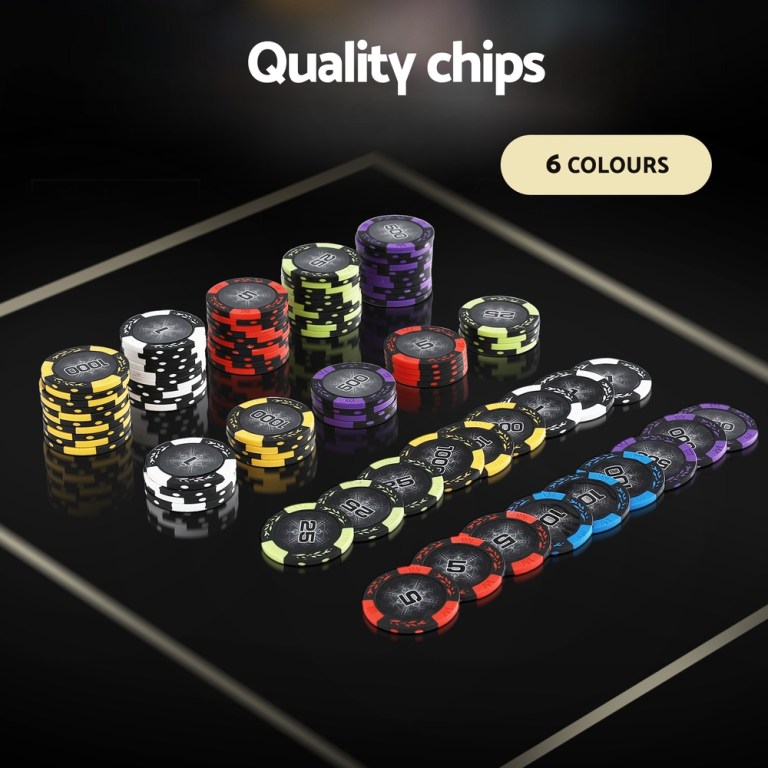 Poker chips in various colours, premium quality.