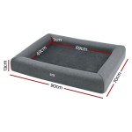 i.pet pet bed dog cat large calming soft sofa cushion egg crate washable grey