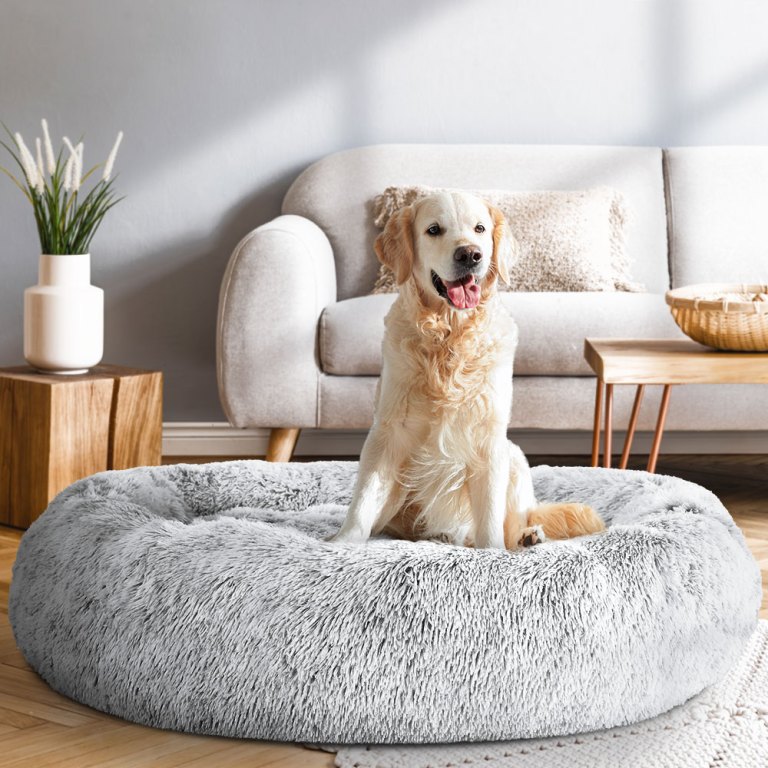 i.pet pet bed dog cat 110cm calming extra large soft plush light charcoal i.pet pet bed dog cat 110cm calming extra large soft plush light charcoal