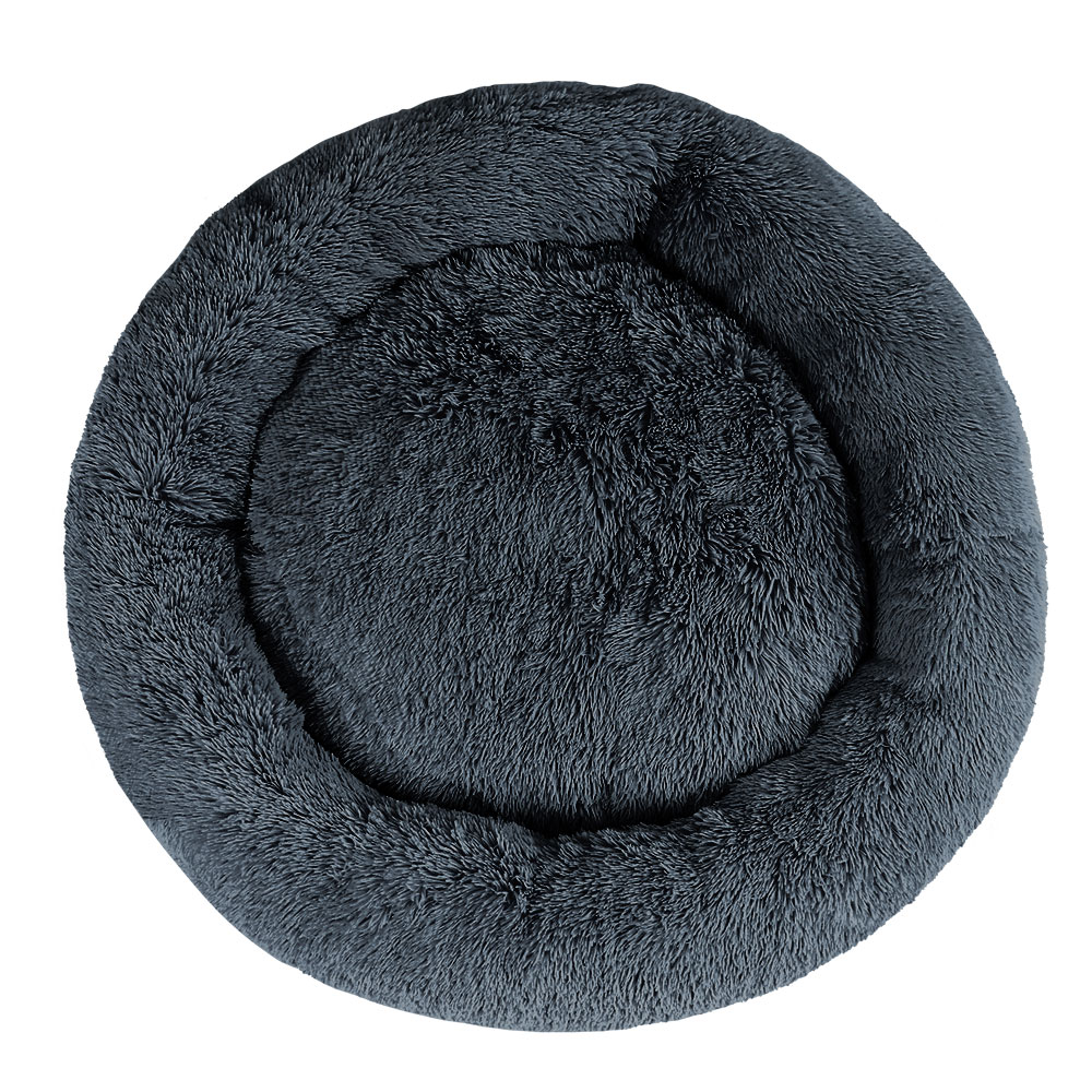 i.pet pet bed dog cat 110cm calming extra large soft plush dark grey