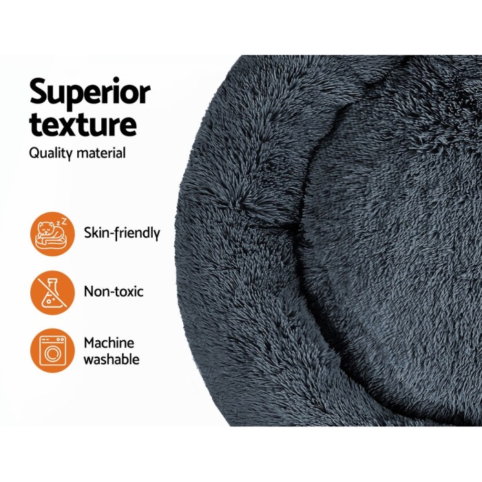i.pet pet bed dog cat 110cm calming extra large soft plush dark grey