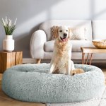 i.pet pet bed dog cat 110cm calming extra large soft plush light grey i.pet pet bed dog cat 110cm calming extra large soft plush light grey