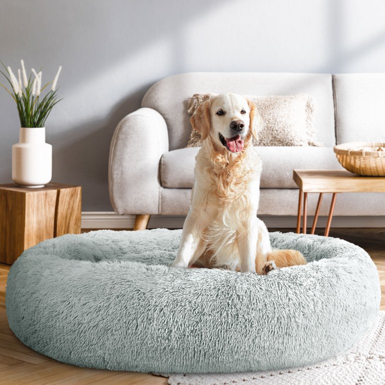 i.pet pet bed dog cat 110cm calming extra large soft plush light grey i.pet pet bed dog cat 110cm calming extra large soft plush light grey