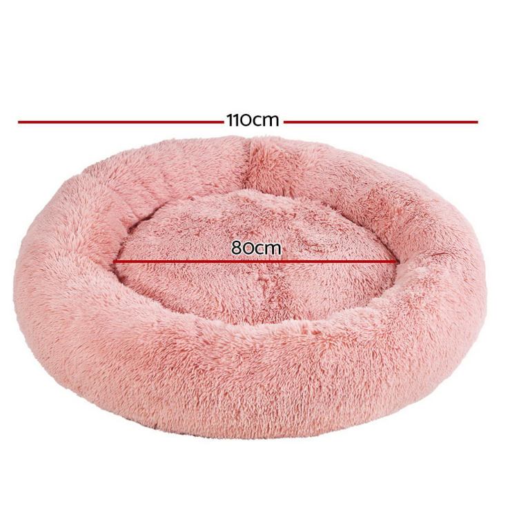 i.pet pet bed dog cat 110cm calming extra large soft plush pink