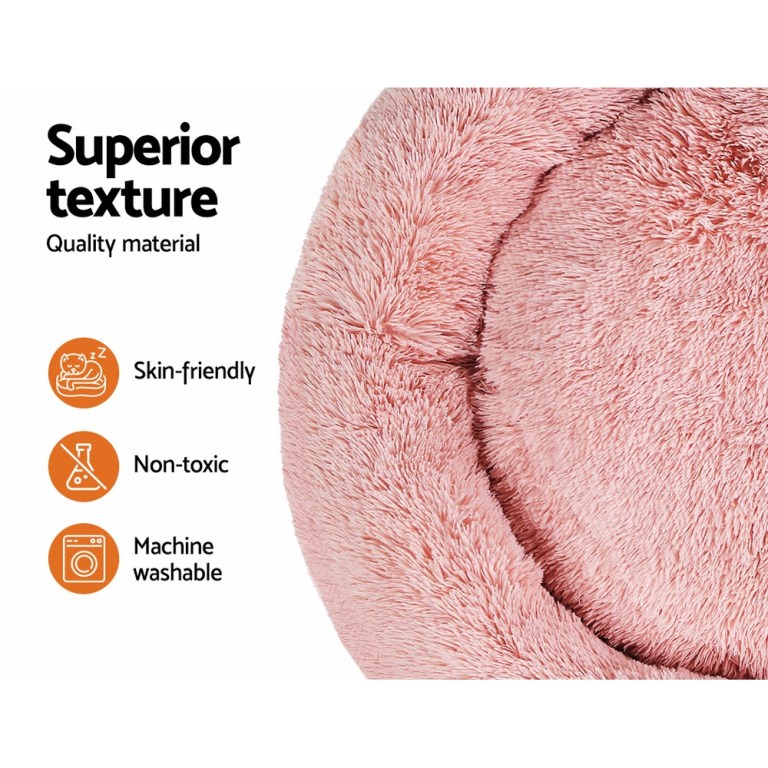i.pet pet bed dog cat 110cm calming extra large soft plush pink