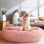 i.pet pet bed dog cat 110cm calming extra large soft plush pink