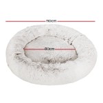 i.pet pet bed dog cat 110cm calming extra large soft plush white brown