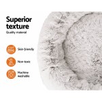 i.pet pet bed dog cat 110cm calming extra large soft plush white brown