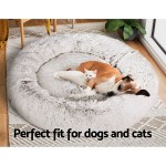 i.pet pet bed dog cat 110cm calming extra large soft plush white brown