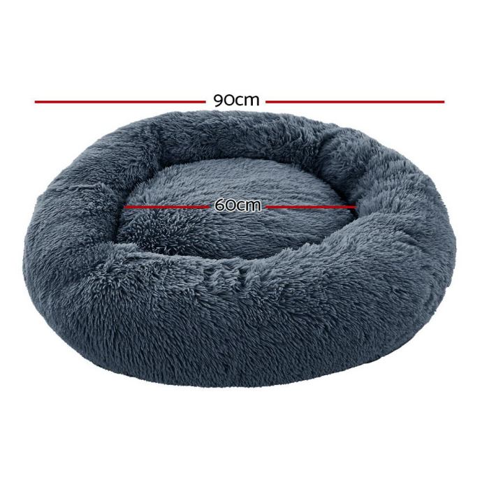 i.pet pet bed dog cat 90cm large calming soft plush bed dark grey i.pet pet bed dog cat 90cm large calming soft plush bed dark grey