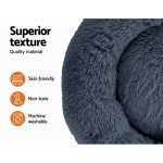 i.pet pet bed dog cat 90cm large calming soft plush bed dark grey