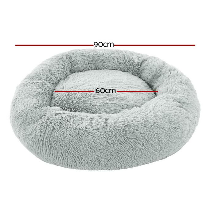 i.pet pet bed dog cat 90cm large calming soft plush light grey i.pet pet bed dog cat 90cm large calming soft plush light grey