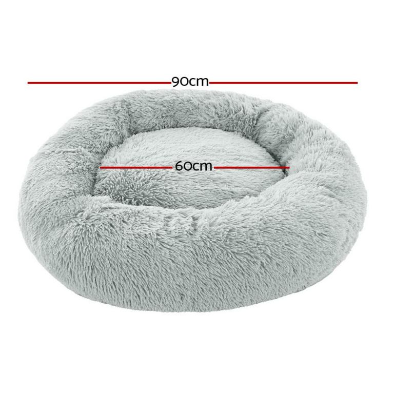 i.pet pet bed dog cat 90cm large calming soft plush light grey i.pet pet bed dog cat 90cm large calming soft plush light grey
