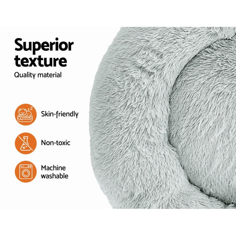 i.pet pet bed dog cat 90cm large calming soft plush light grey i.pet pet bed dog cat 90cm large calming soft plush light grey