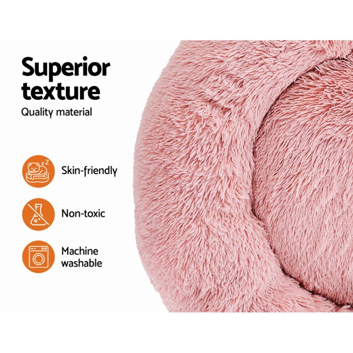 i.pet pet bed dog cat 90cm large calming soft plush pink i.pet pet bed dog cat 90cm large calming soft plush pink