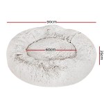 i.pet pet bed dog cat 90cm large calming soft plush white brown