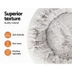 i.pet pet bed dog cat 90cm large calming soft plush white brown