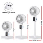 devanti pedestal fan w/ remote 3 speed 12h timer height adjustable cooling fan