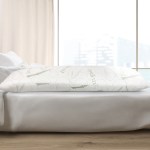 Eco-friendly pillow on a white bed.