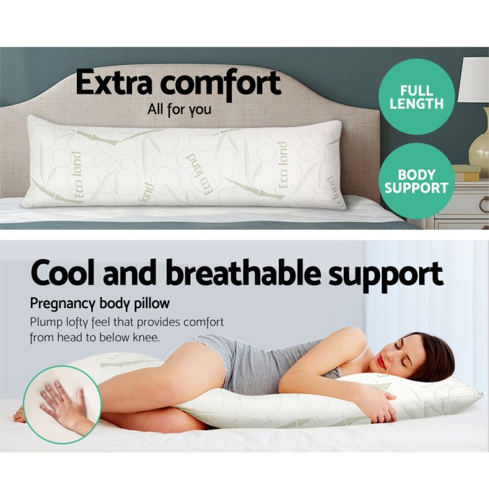 giselle bedding body support pillow bamboo cover Pregnancy body pillow for full-length comfort and support.